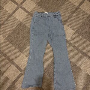 Frame Denim Blue Striped Flare Jeans